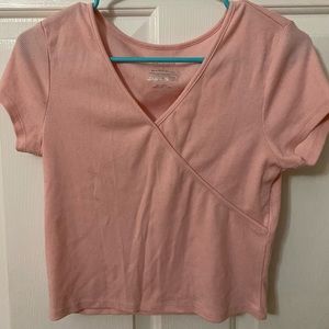 Pink Cropped Tee Small